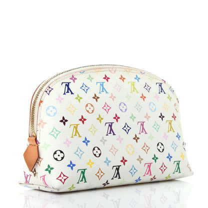 Louis Vuitton Monogram Multicolor Cosmetic Pouch White Litchi 3 of 8