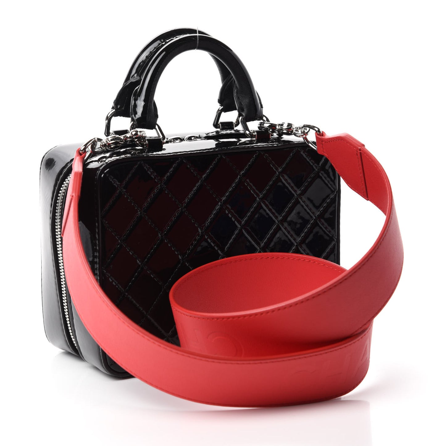 Patent Quilted Travel Kit Vanity Case Black
