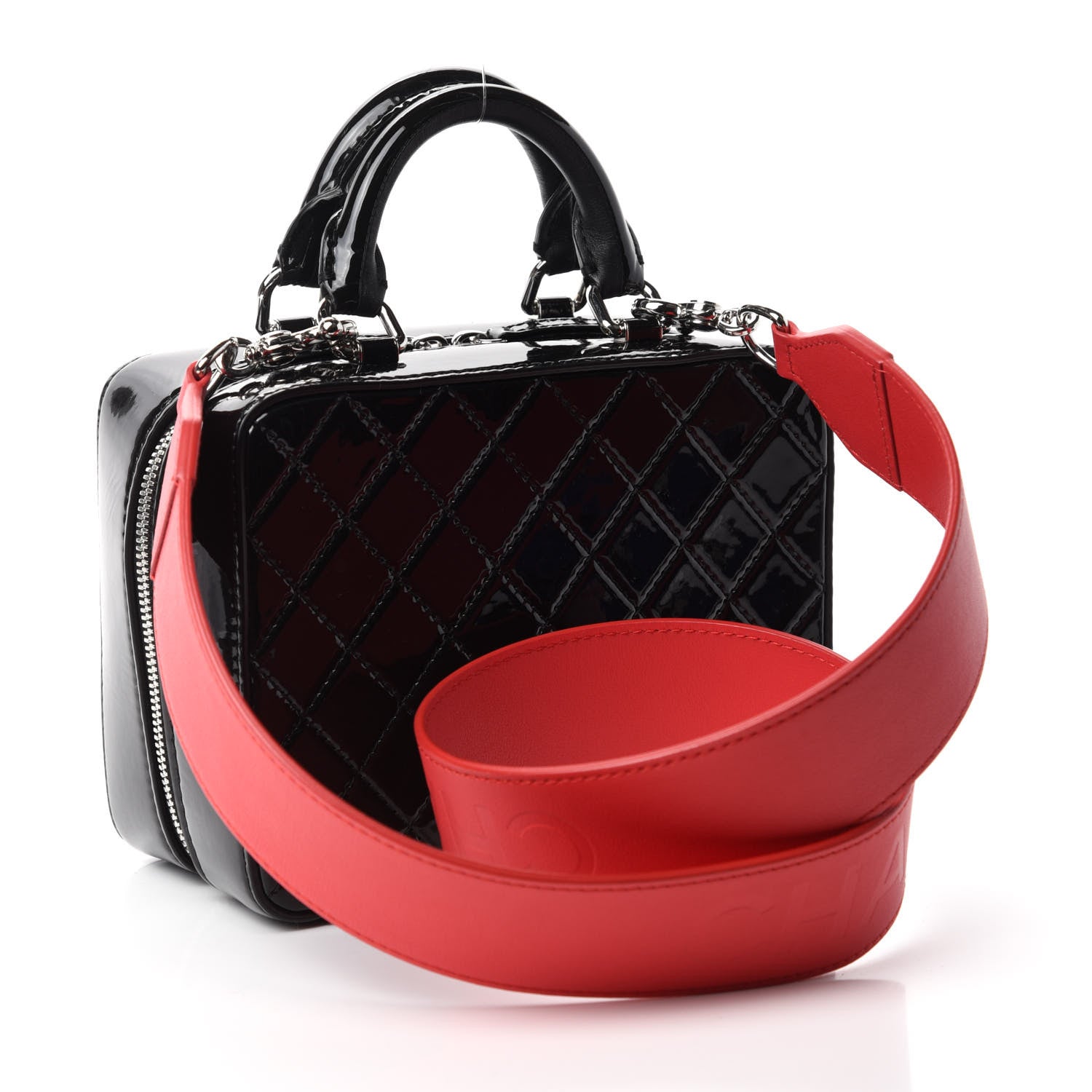Chanel Patent Quilted Travel Kit Vanity Case Black 3 of 11