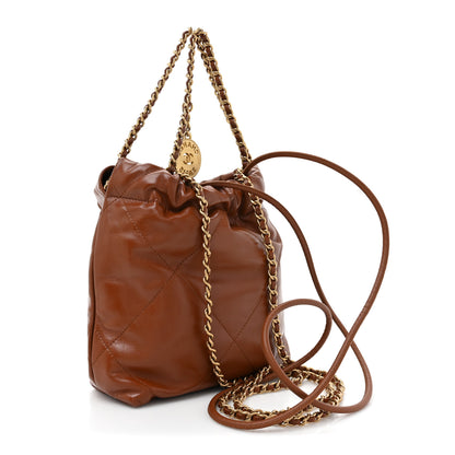 Chanel Shiny Calfskin Quilted Mini Chanel 22 Light Brown 3 of 10