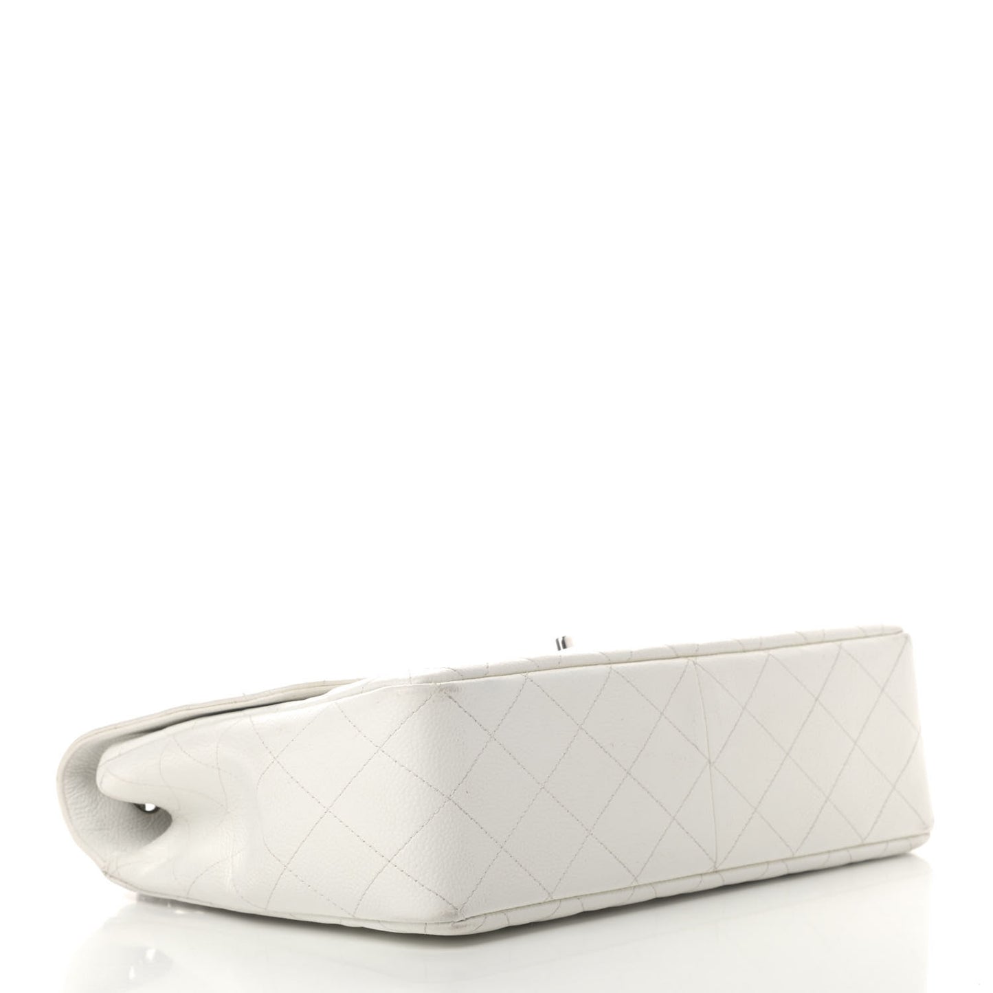 Caviar Quilted Jumbo Single Flap White