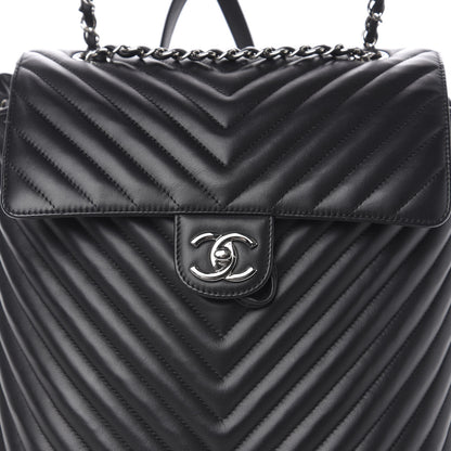 Chanel Calfskin Chevron Quilted Large Urban Spirit Backpack Black 9 of 9