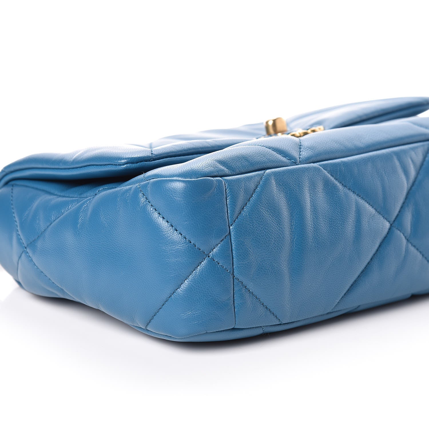 Chanel Goatskin Quilted Medium 19 Flap Turquoise 8 of 13