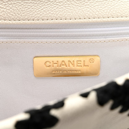 Chanel Calfskin Crochet Medium Chanel 19 Flap White Black 7 of 10