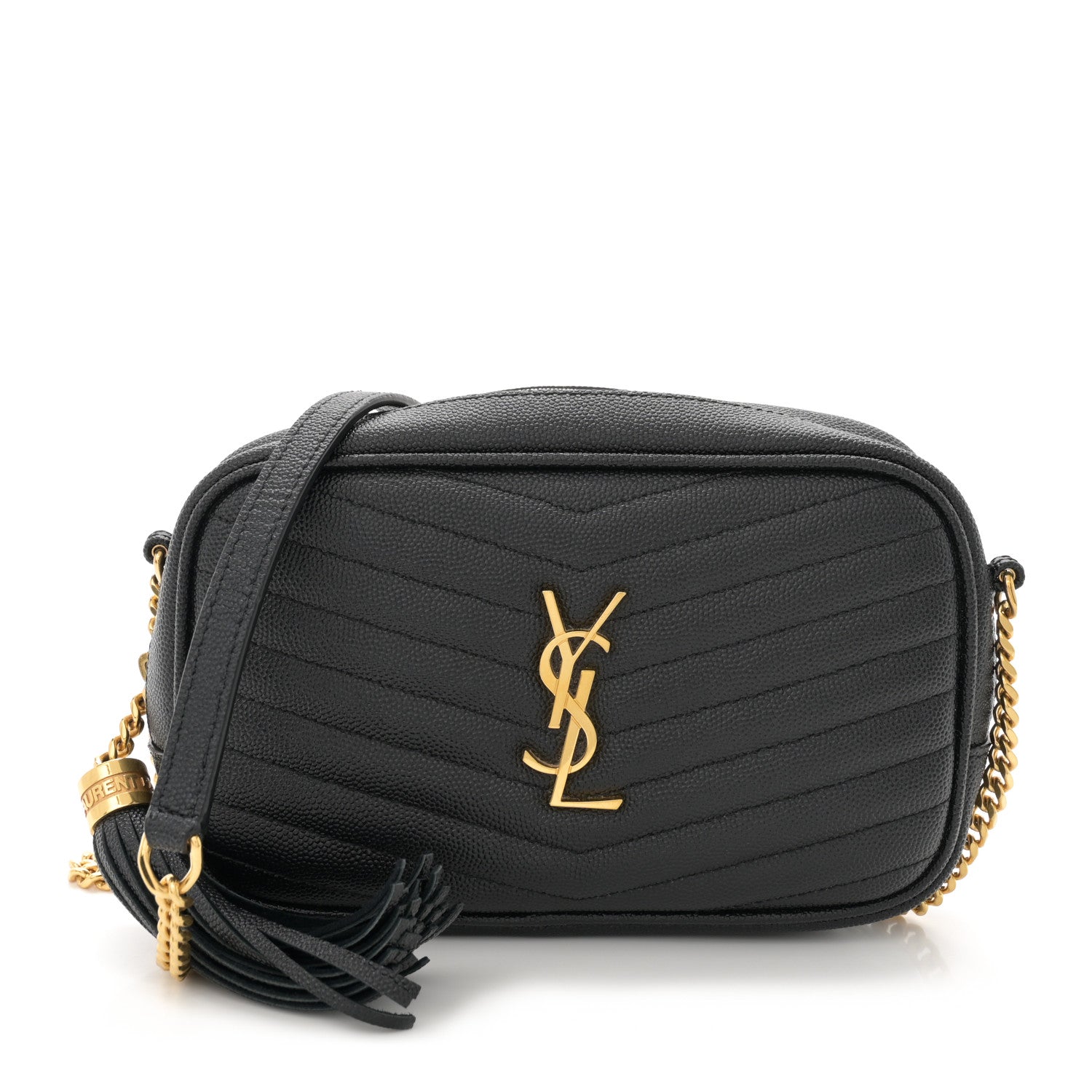 Saint Laurent Grain De Poudre Matelasse Monogram Mini Lou Camera Bag Black 1 of 10