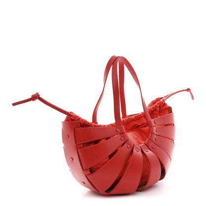 Bottega Veneta French Calfskin Shell Bag Chili Tomato 3 of 10