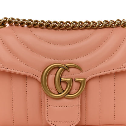 Gucci Calfskin Vertical Ring Matelasse Small GG Marmont Shoulder Bag Peachy Chic 8 of 11