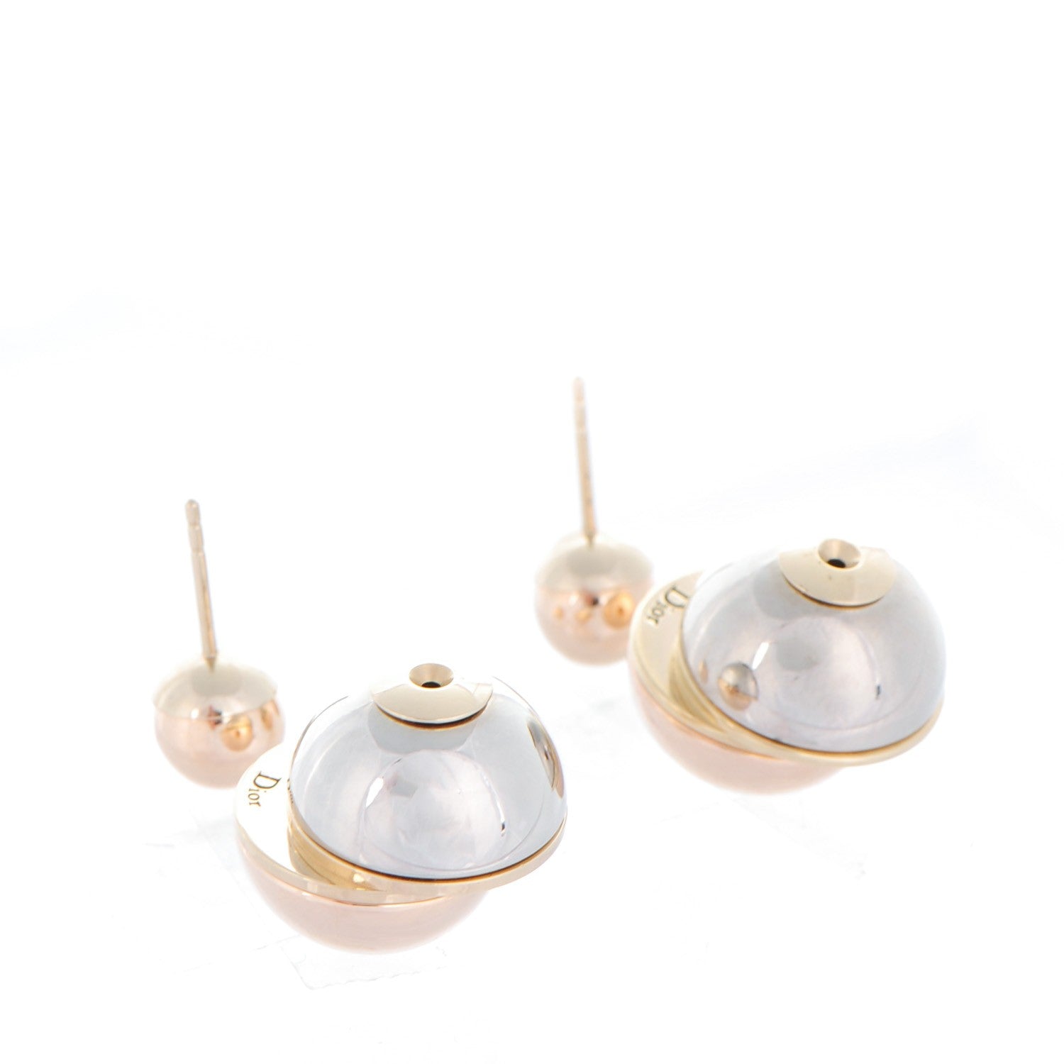 Christian Dior Mise En Dior Tribal Earrings Rose Gold Silver 3 of 5