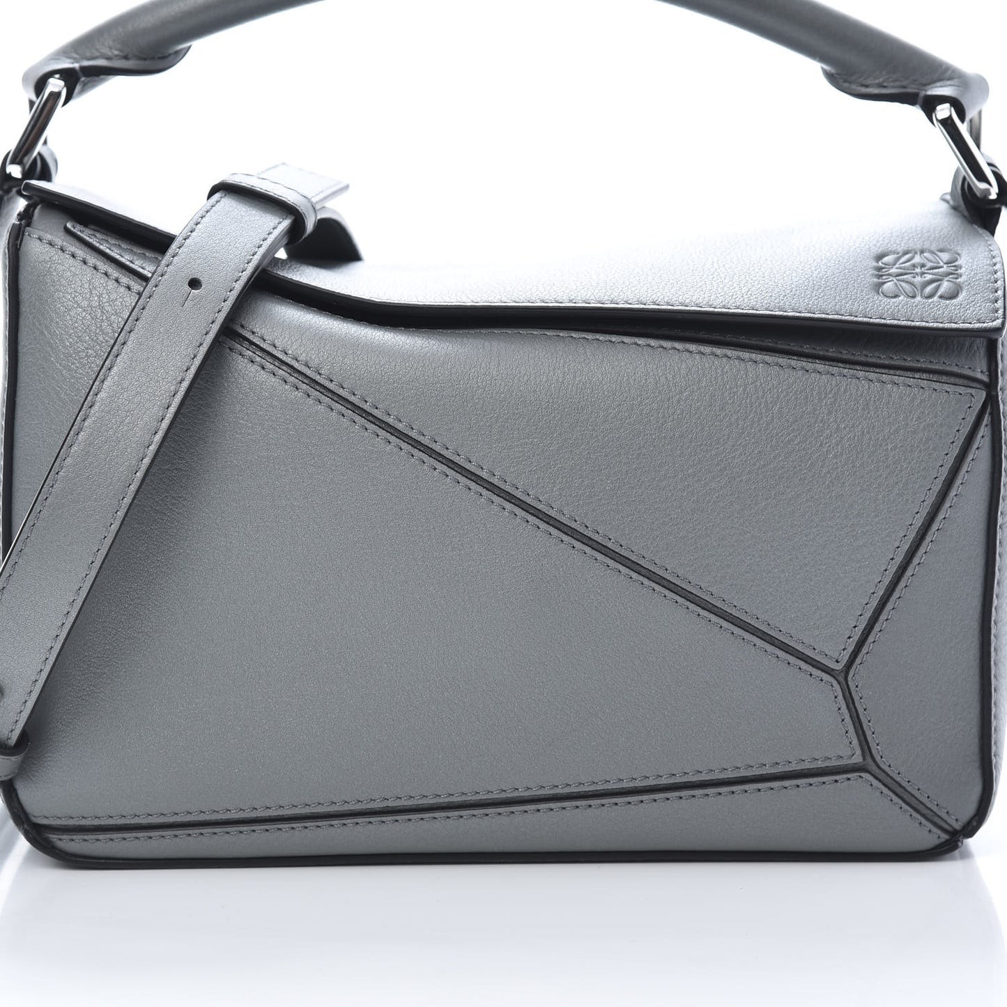 Calfskin Small Puzzle Bag Gunmetal