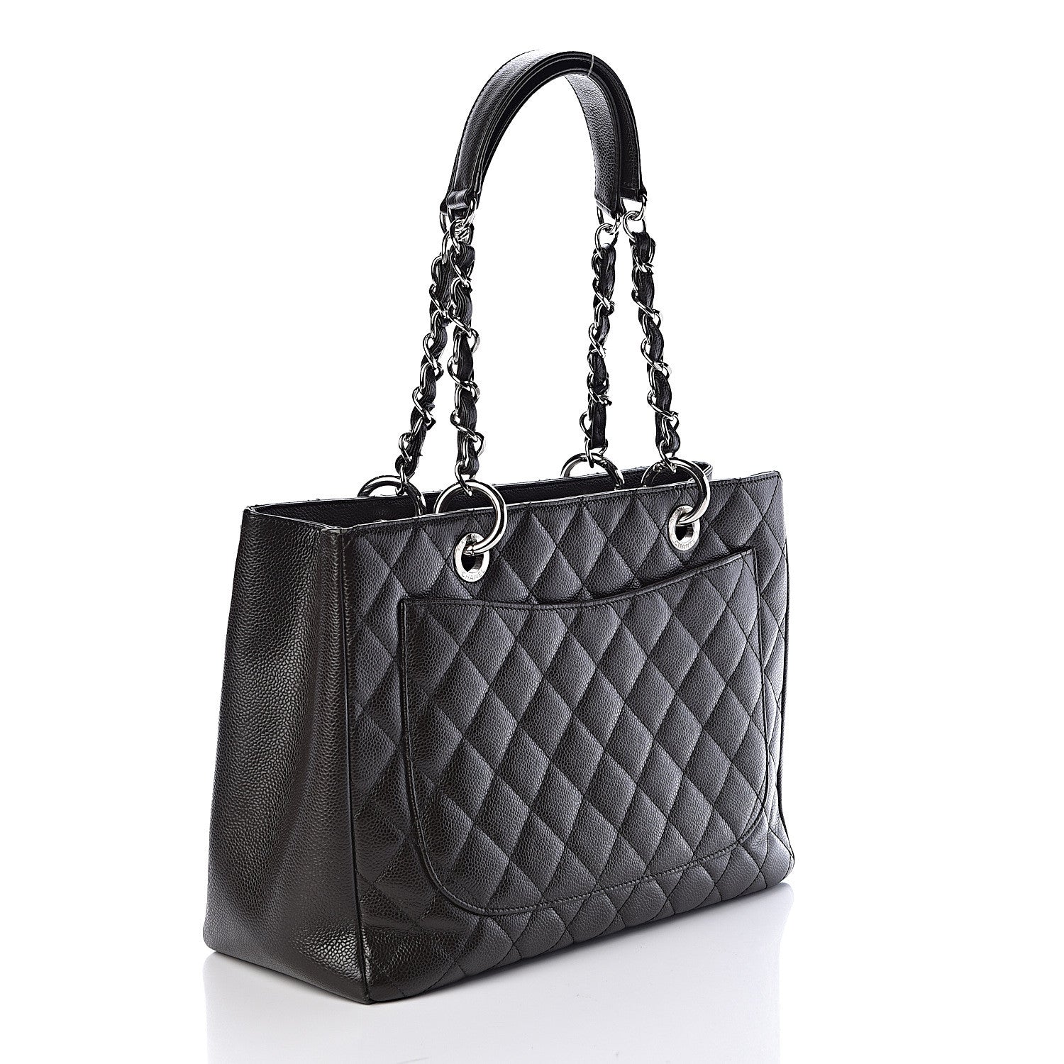 Chanel Caviar Quilted Grand Shopping Tote GST Dark Brown 3 of 11