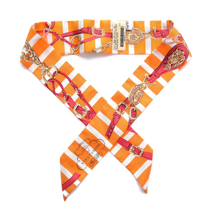 Hermes Silk Brides de Gala Bayaderes Twilly Orange Blanc Cherry 1 of 4