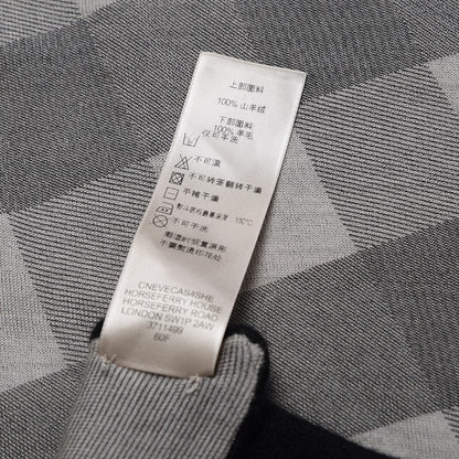 Burberry Cashmere Wool Solid To Check Knitted Scarf Black 5 of 5