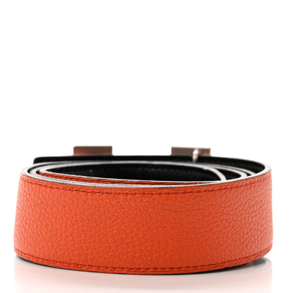 Hermes Swift Togo Constance H Belt 80 Black Orange 2 of 8