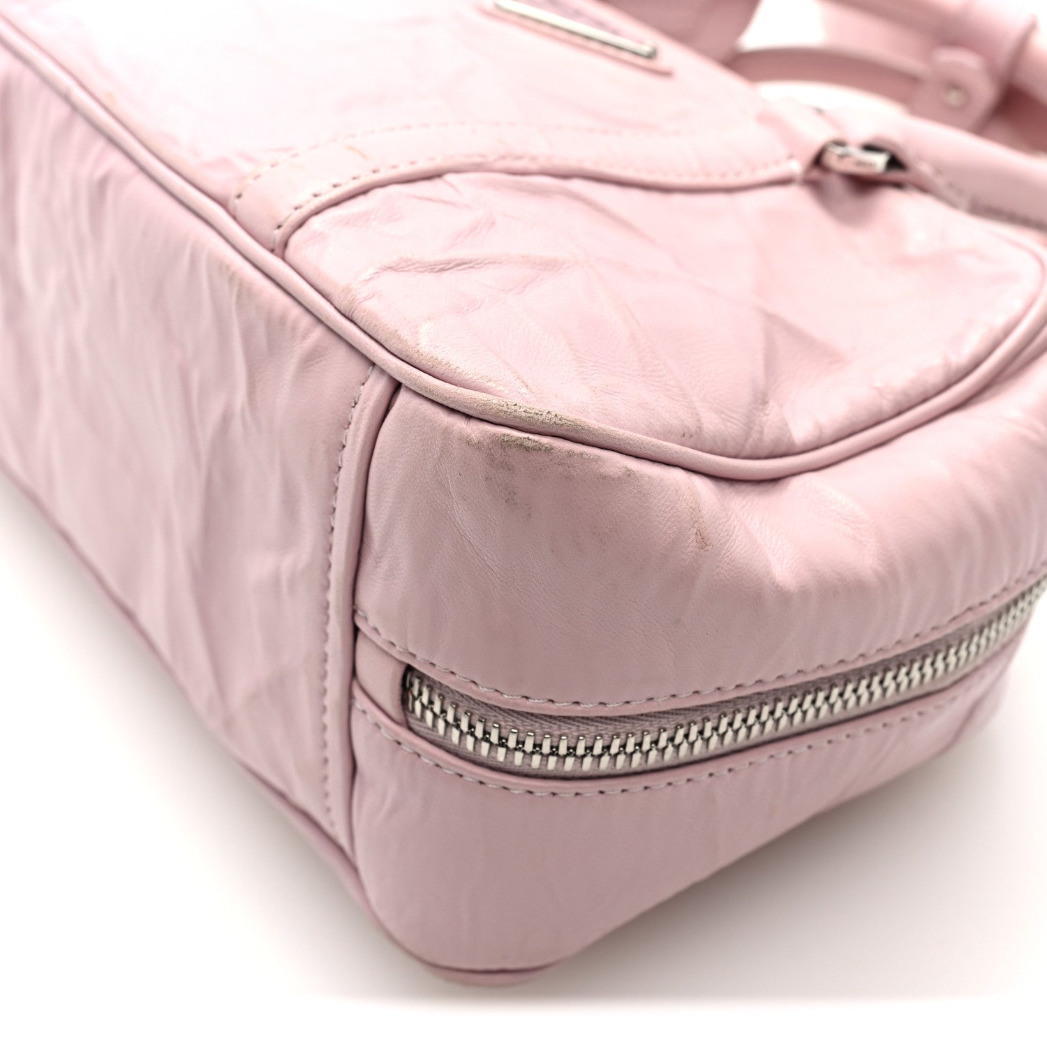 Prada Nappa Antique Small Re-Edition 2001 Two Handle Crossbody Bag Alabastro 9 of 9