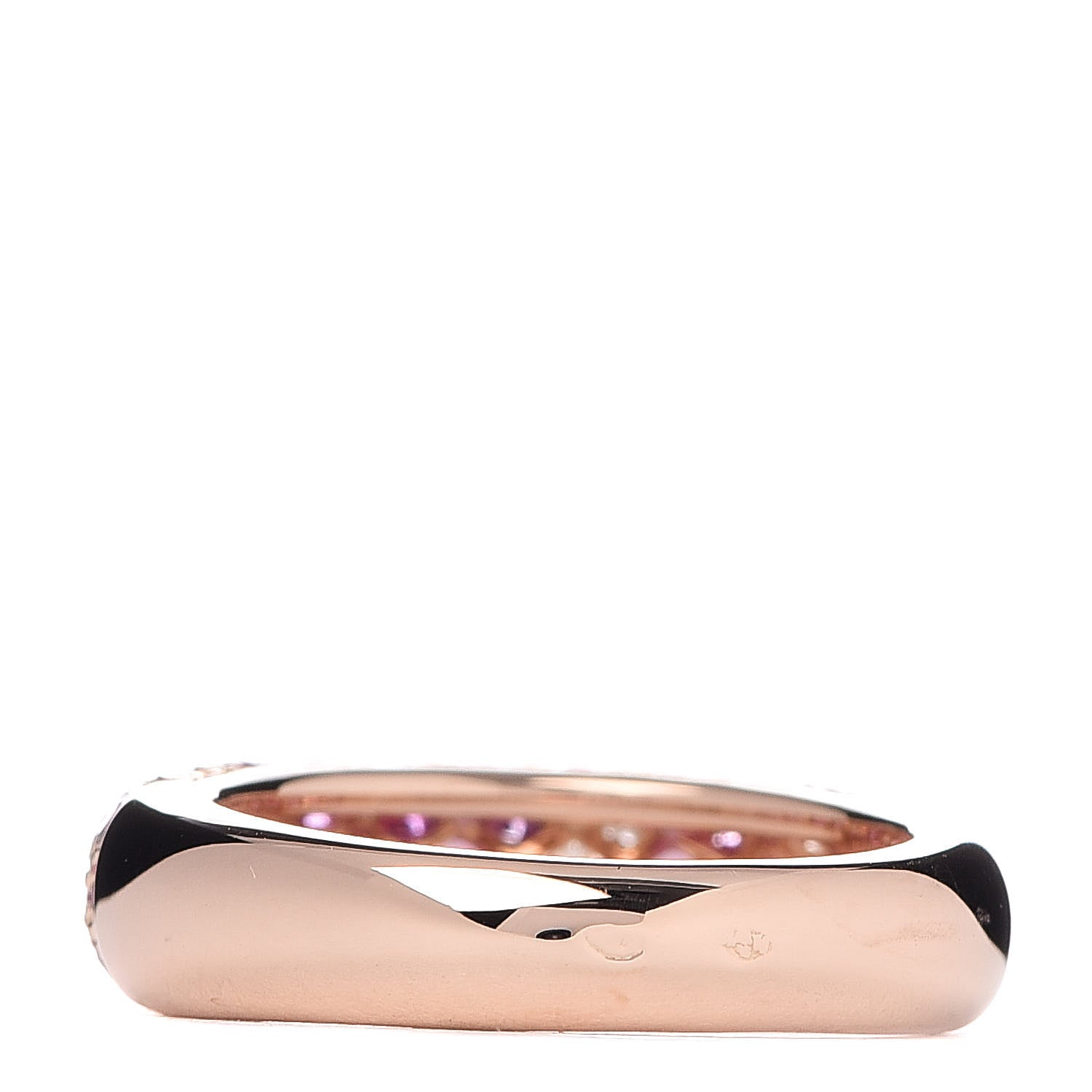 Cartier 18K Pink Gold Diamond Pink Sapphire 6mm Mimi Ring 49 4.75 3 of 4