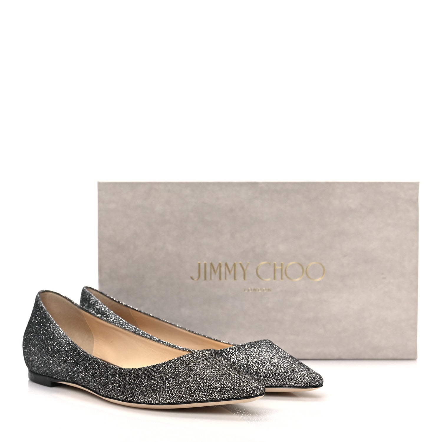 Jimmy Choo Glitter Romy Flats 35.5 Anthracite 8 of 8