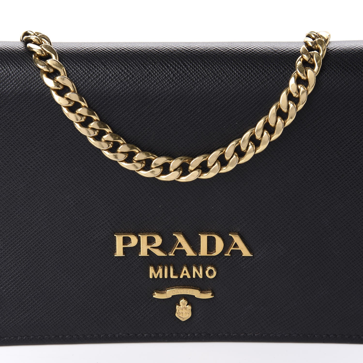 Prada Saffiano Lux Chain Wallet Black 15 of 15