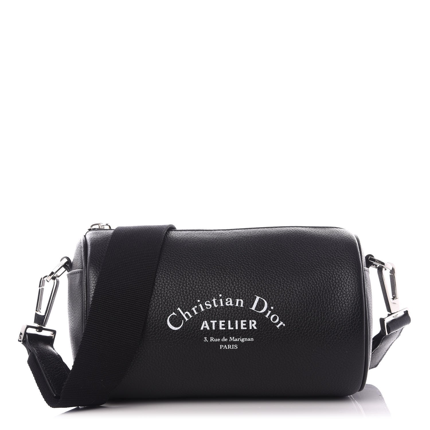 Christian Dior HOMME Grained Calfskin Mens Roller Pouch Black 1 of 8