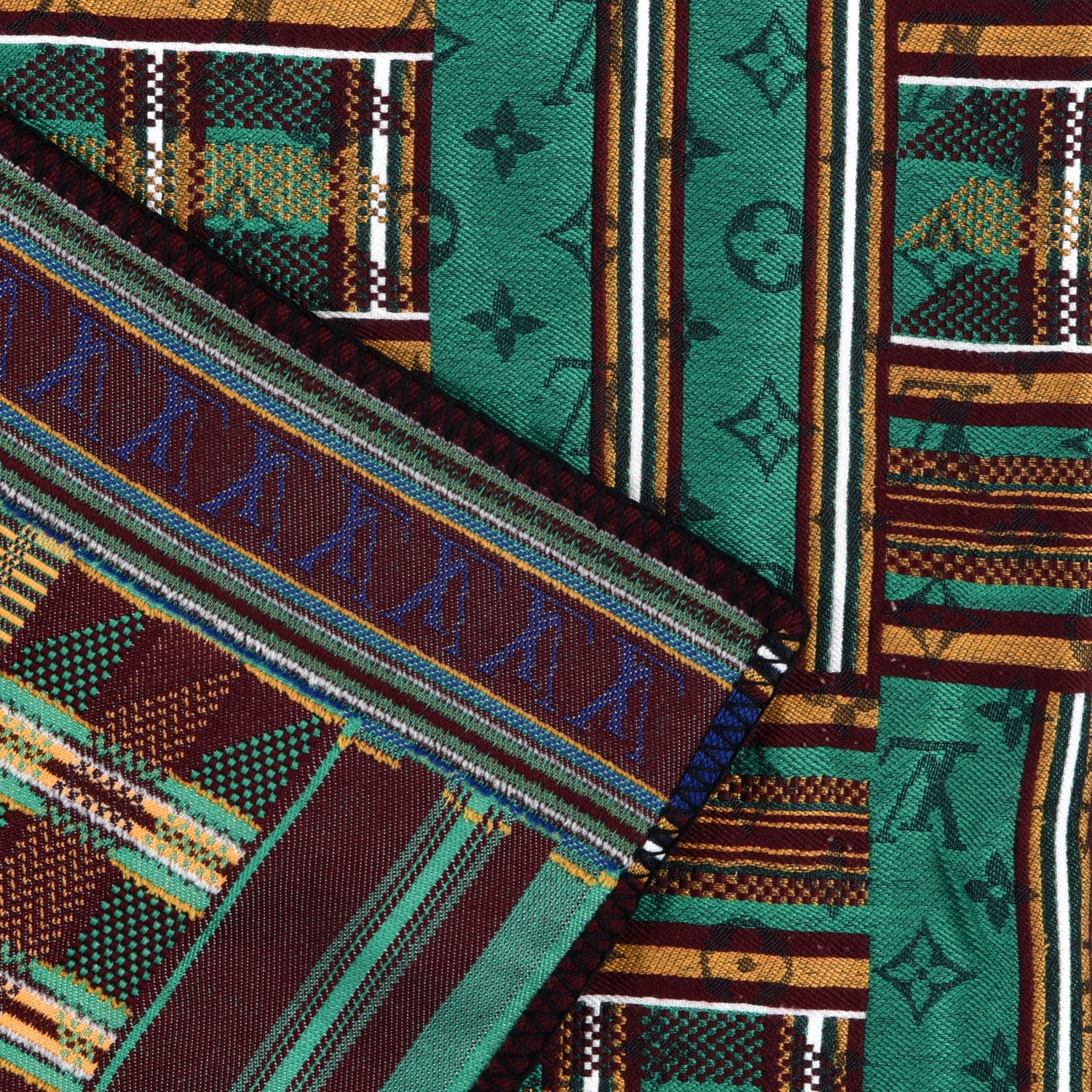 Louis Vuitton Wool Geometric Jacquard Monogram Blanket Orange 3 of 4