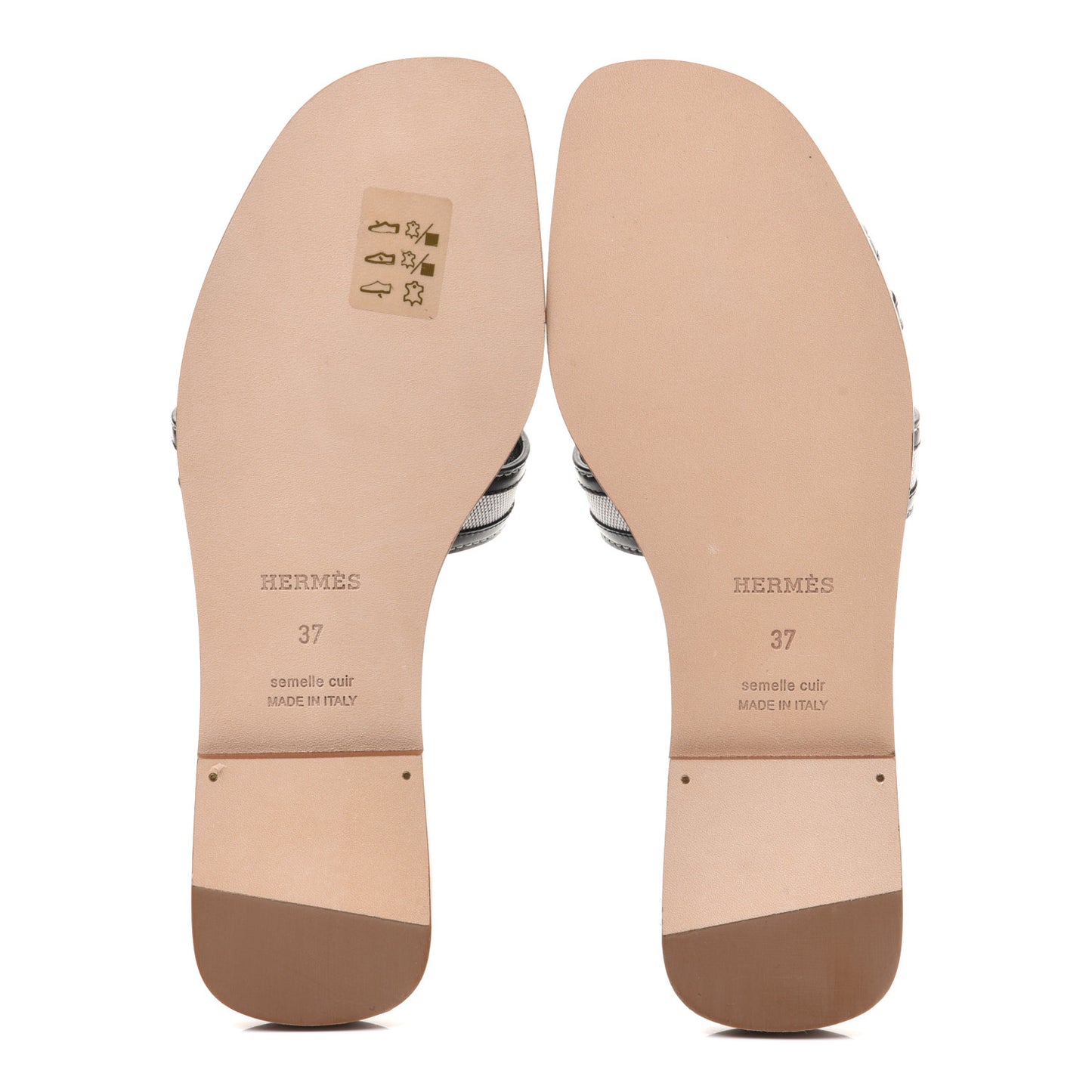 Calfskin Canvas Oran Sandals 37 Black