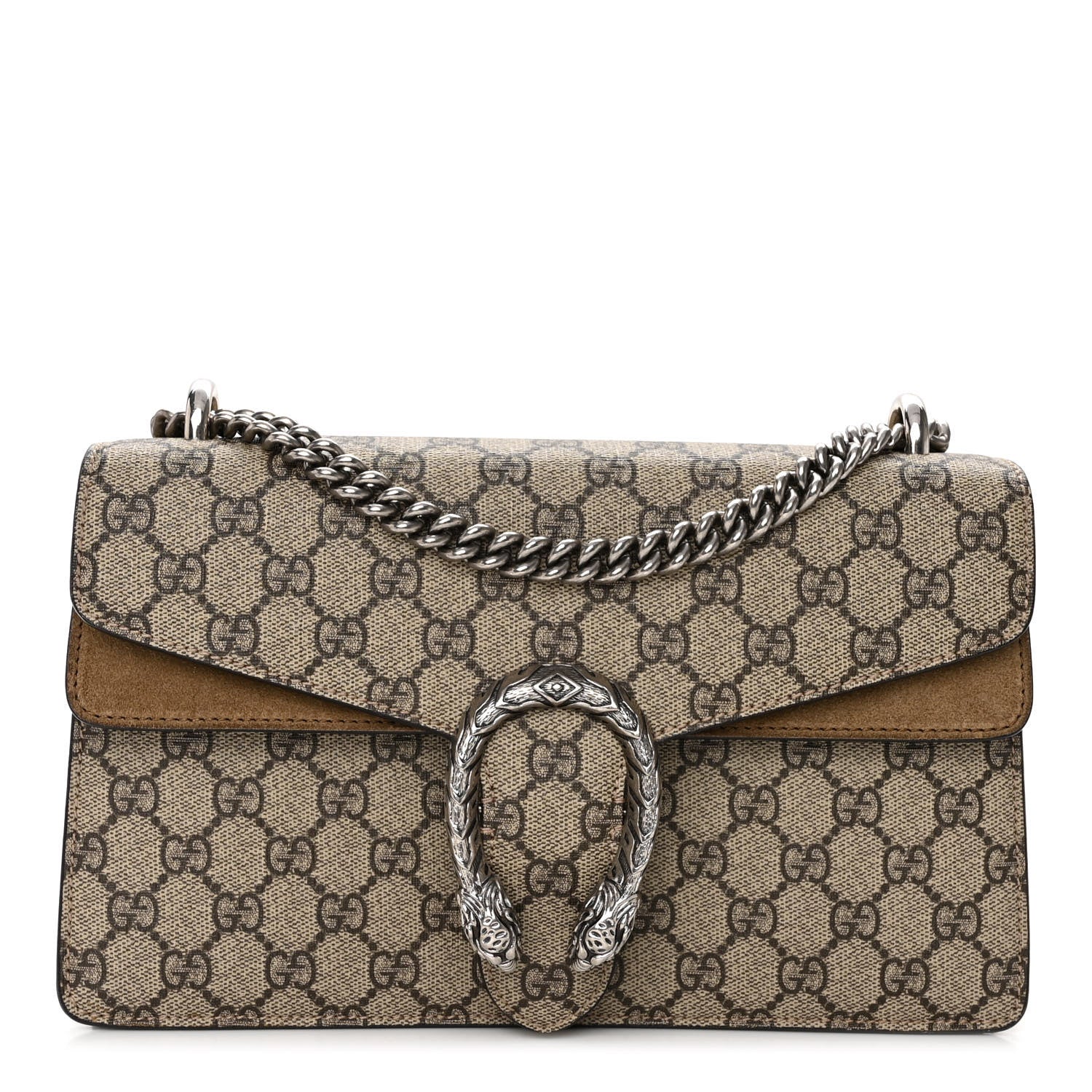 Gucci GG Supreme Monogram Small Dionysus Shoulder Bag Taupe 1 of 10