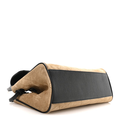 Chanel Grained Calfskin Suede Urban Essentials Small Shopping Bag Dark Beige Black 4 of 11