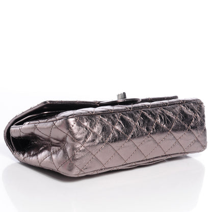 Chanel Aged Calfskin 2.55 Reissue 225 Flap Metallic Dark Silver 4 of 9