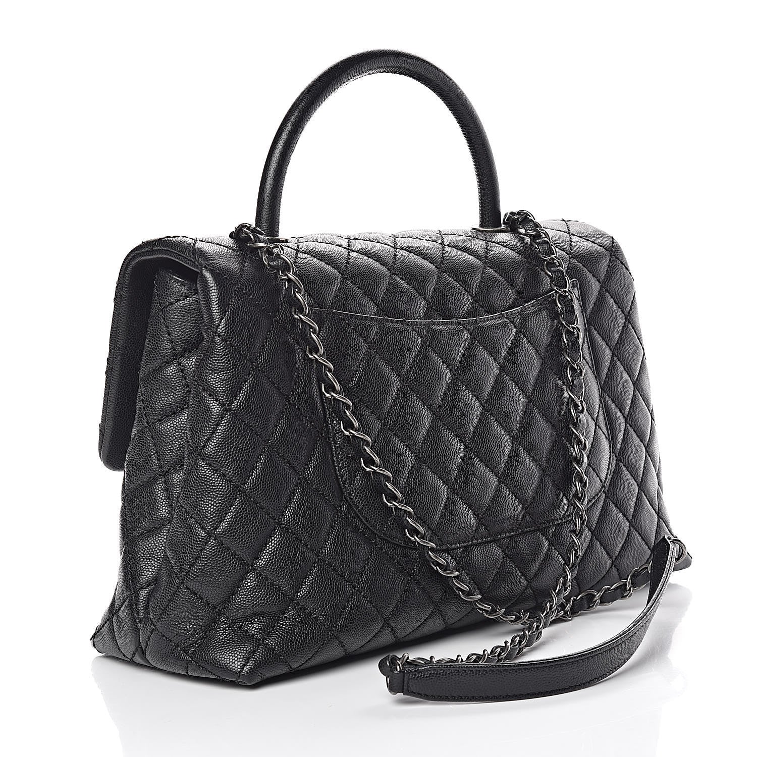 Chanel Caviar Quilted Medium Coco Handle Flap Black 3 of 12
