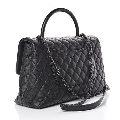 Chanel Caviar Quilted Medium Coco Handle Flap Black 3 of 12
