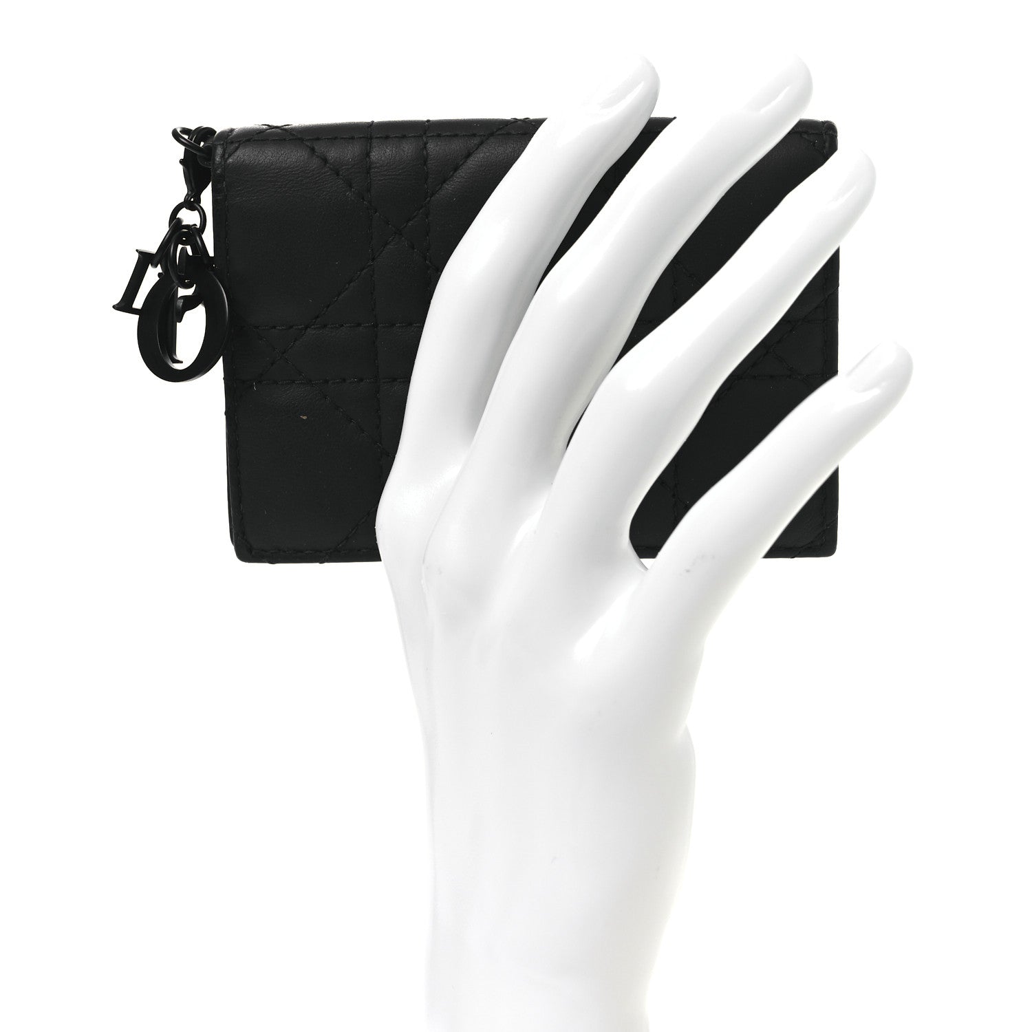 Christian Dior Ultra Matte Calfskin Small Lady Dior Flap Card Holder Black 2 of 9