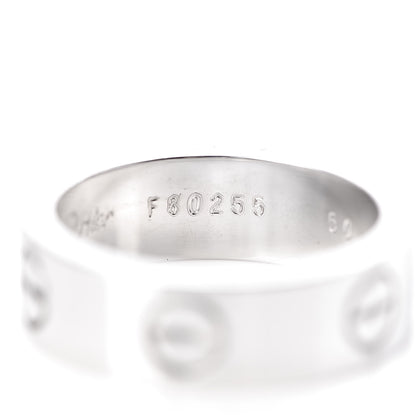 Cartier 18K White Gold 5.5mm LOVE Ring 50 5.25 5 of 5
