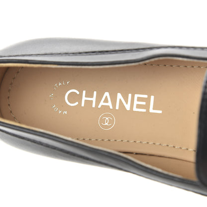 Chanel Lambskin CC Loafers 39.5 Black 7 of 9