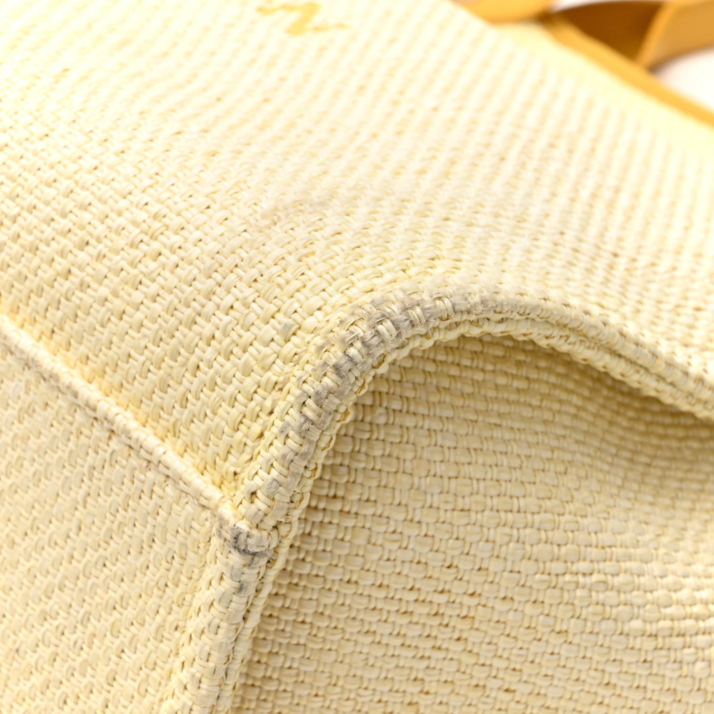 Woven Straw Raffia Medium Deauville Tote Yellow