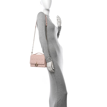 Christian Dior Lambskin Cannage My Dior Top Handle Bag Rose Poudre 2 of 9