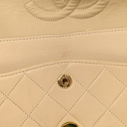 Chanel Lambskin Quilted Medium Double Flap Beige 14 of 15