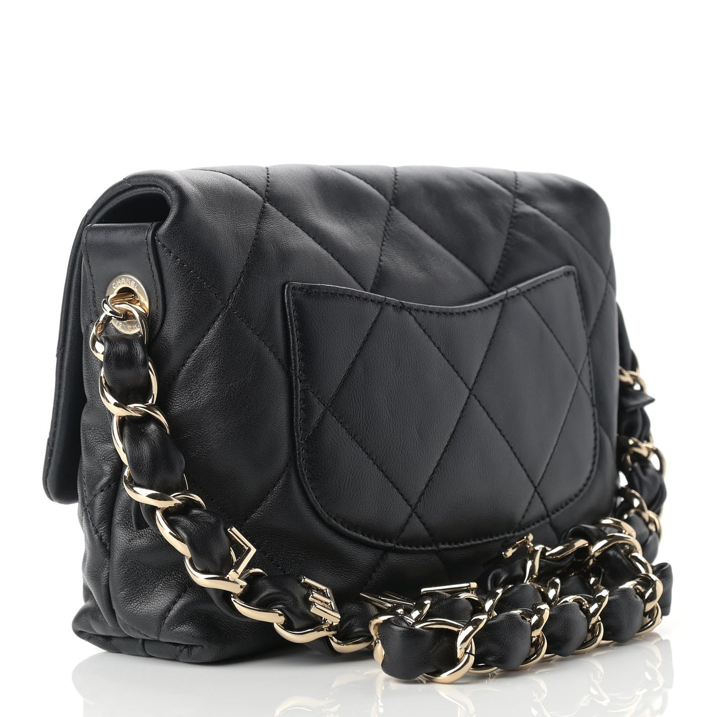 Lambskin Quilted On The Shoulder Flap Black