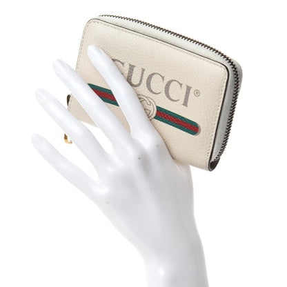 Gucci Calfskin Logo Zip Around Card Case White 2 of 6