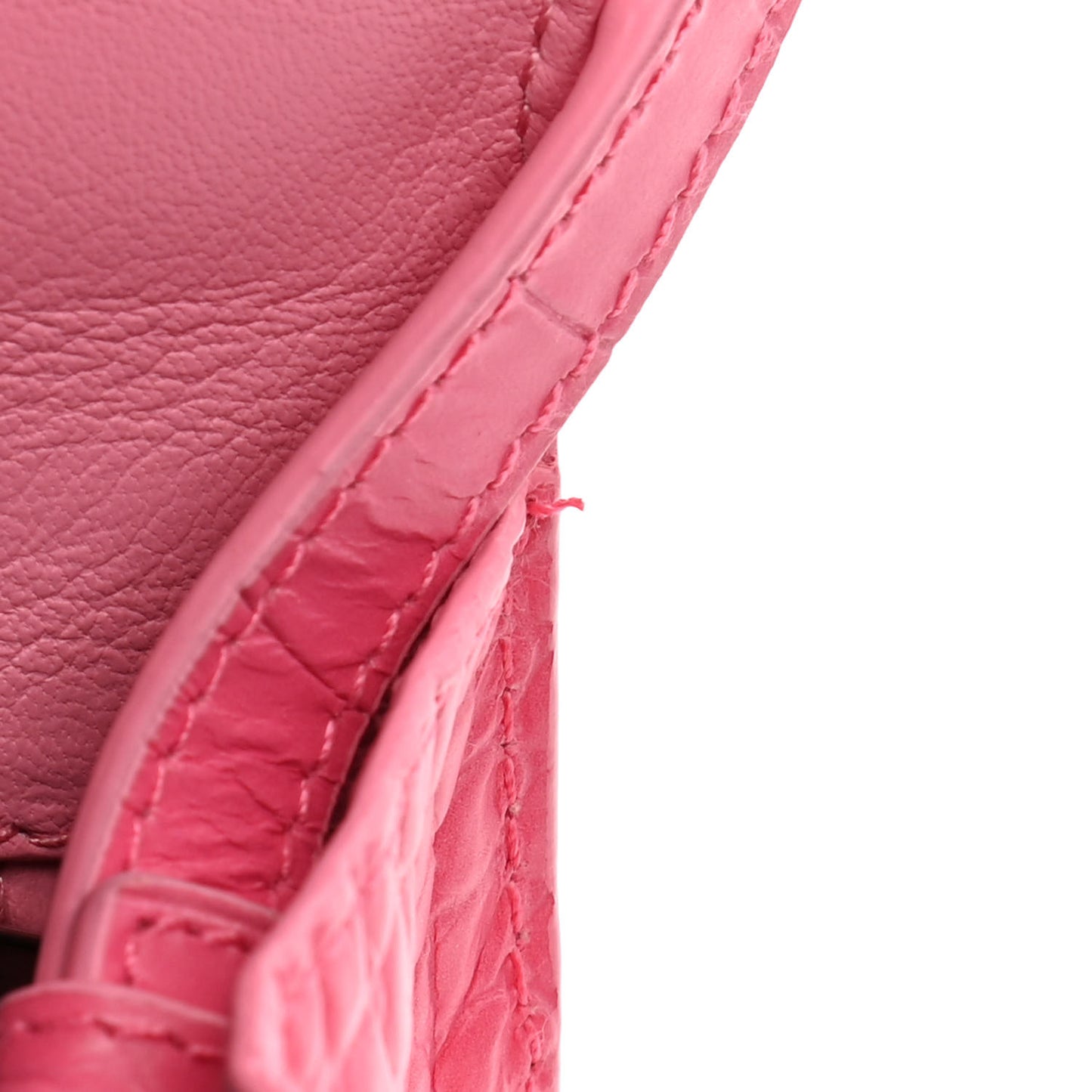 Calfskin Crocodile Embossed Degrade Small Hourglass Top Handle Bag Sweet Pink