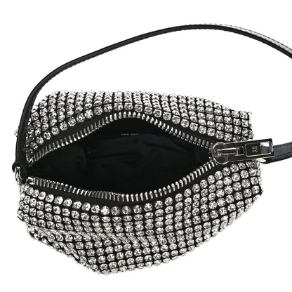 Alexander Wang Mesh Crystal Rhinestone Mini Heiress Pouch Black Silver 5 of 10