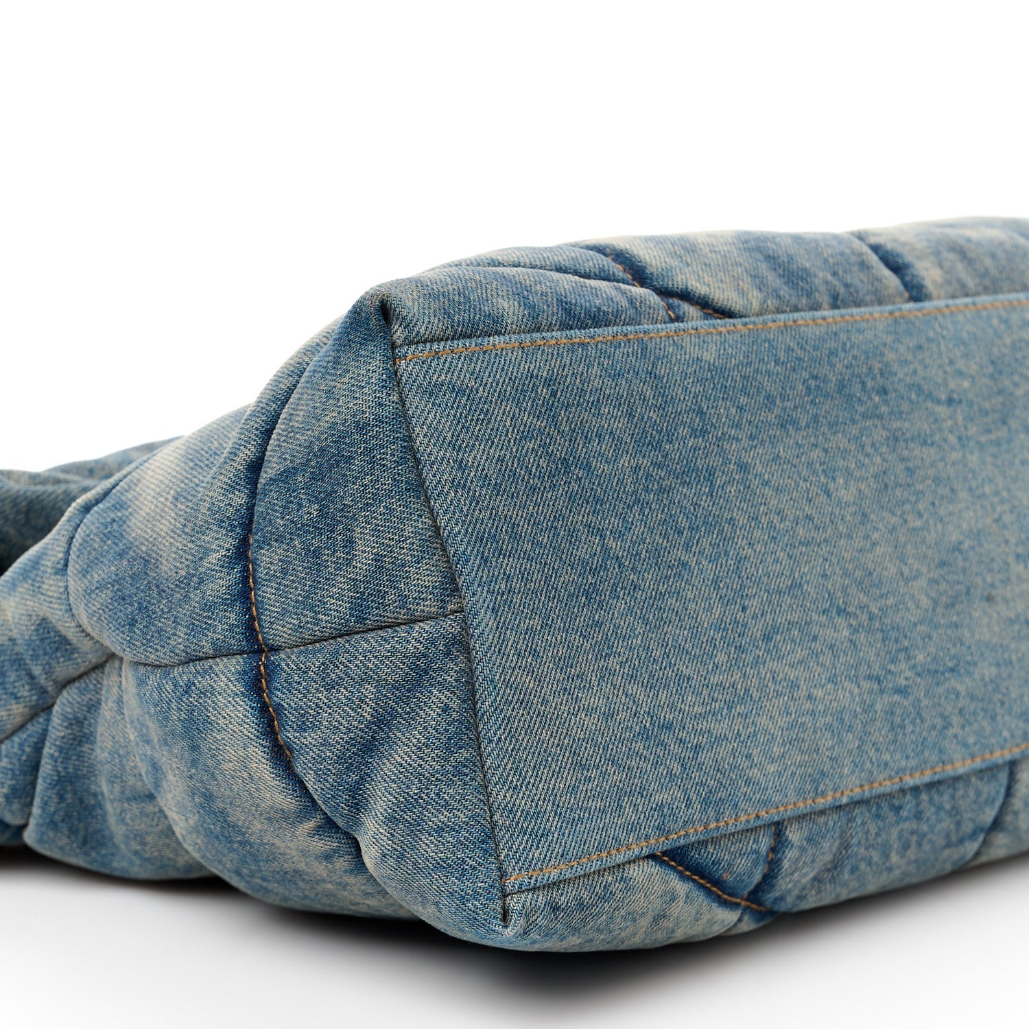 Saint Laurent Denim Quilted Medium Loulou Puffer Monogram Chain Satchel Blue Cinnamon 9 of 10