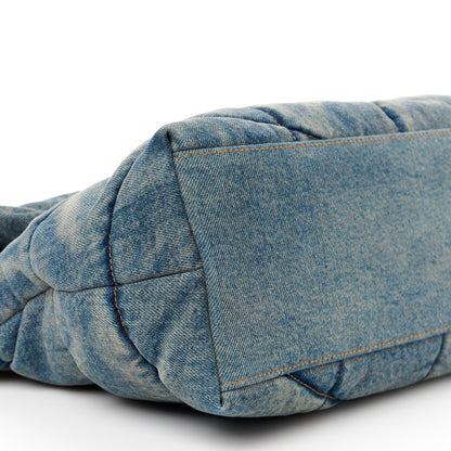 Saint Laurent Denim Quilted Medium Loulou Puffer Monogram Chain Satchel Blue Cinnamon 9 of 10