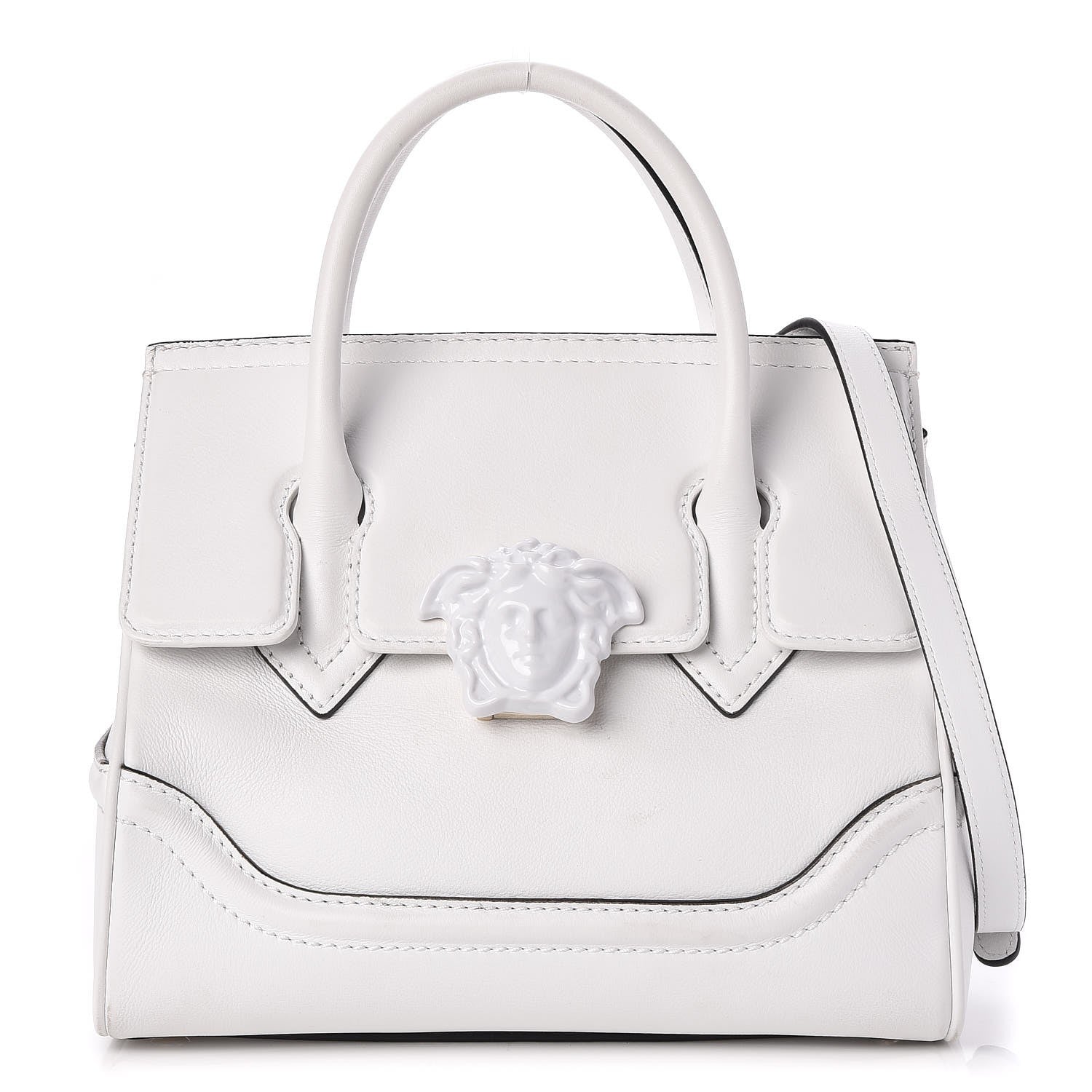 Versace Calfskin Medium Palazzo Empire Bag White 1 of 11