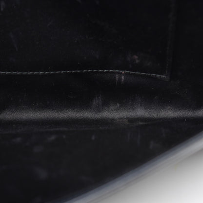 Saint Laurent Textured Patent Calfskin Large Belle De Jour Clutch Deep Marine 15 of 16