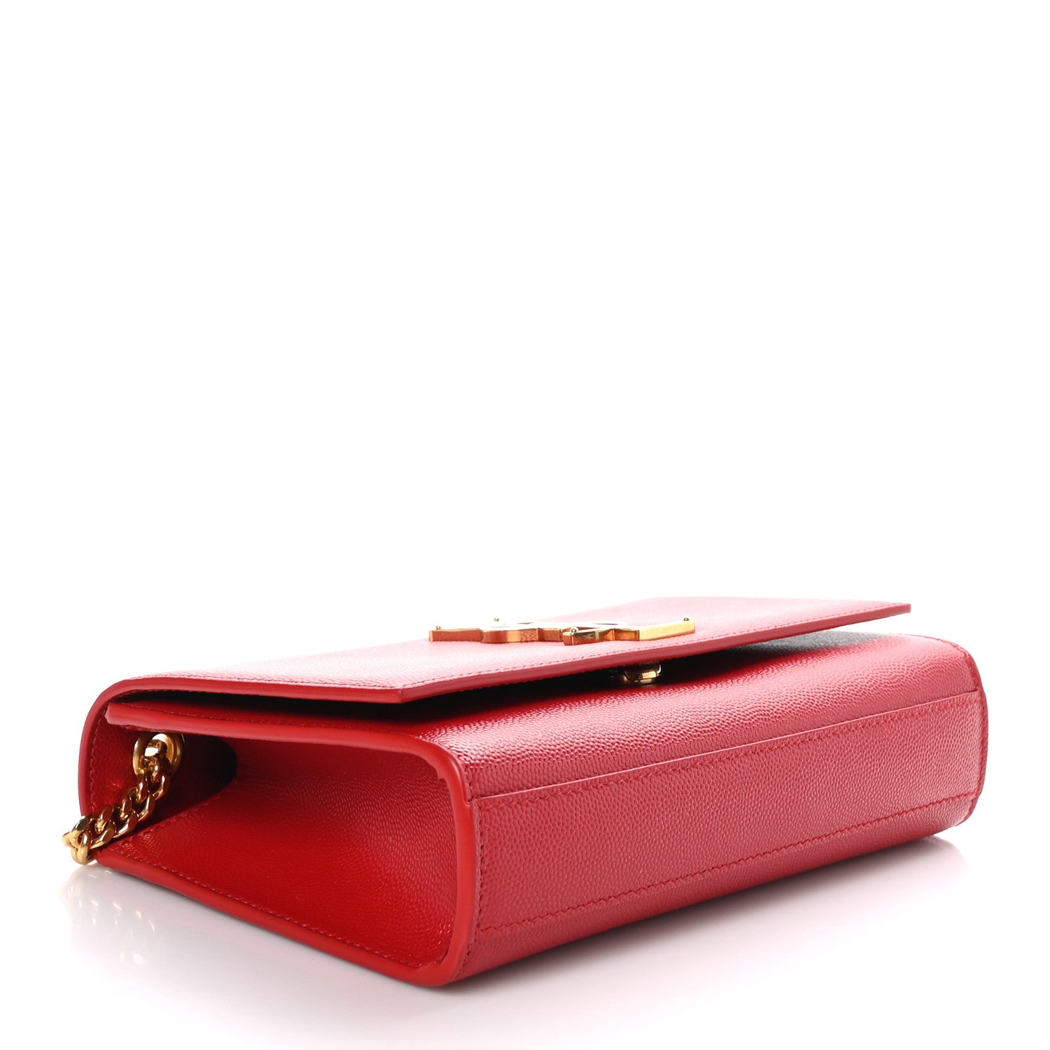 Saint Laurent Grain De Poudre Small Monogram Kate Satchel Bandana Red 4 of 8