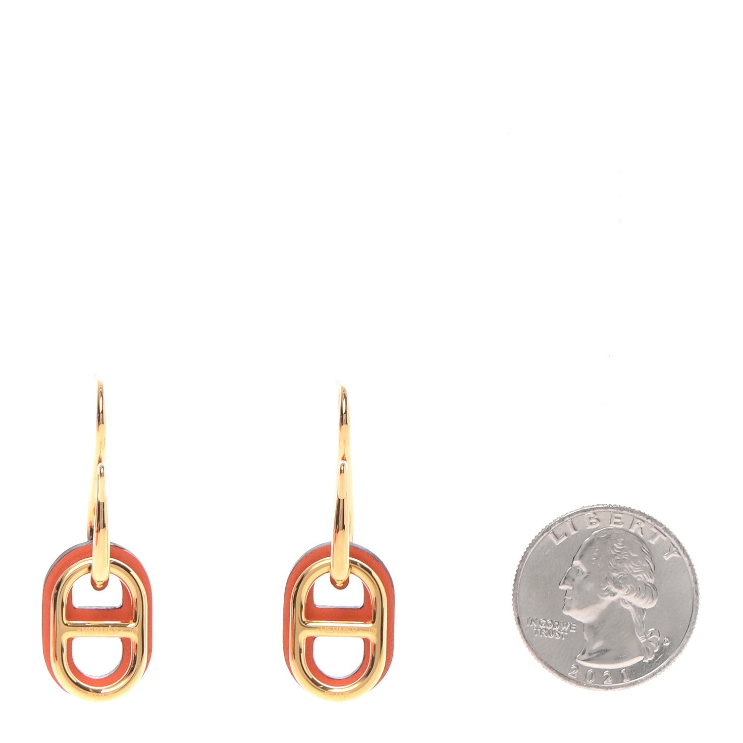 Hermes Swift O'Maillon Earrings Orange 2 of 6