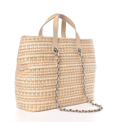 Chanel Woven Straw Tote Beige 3 of 9