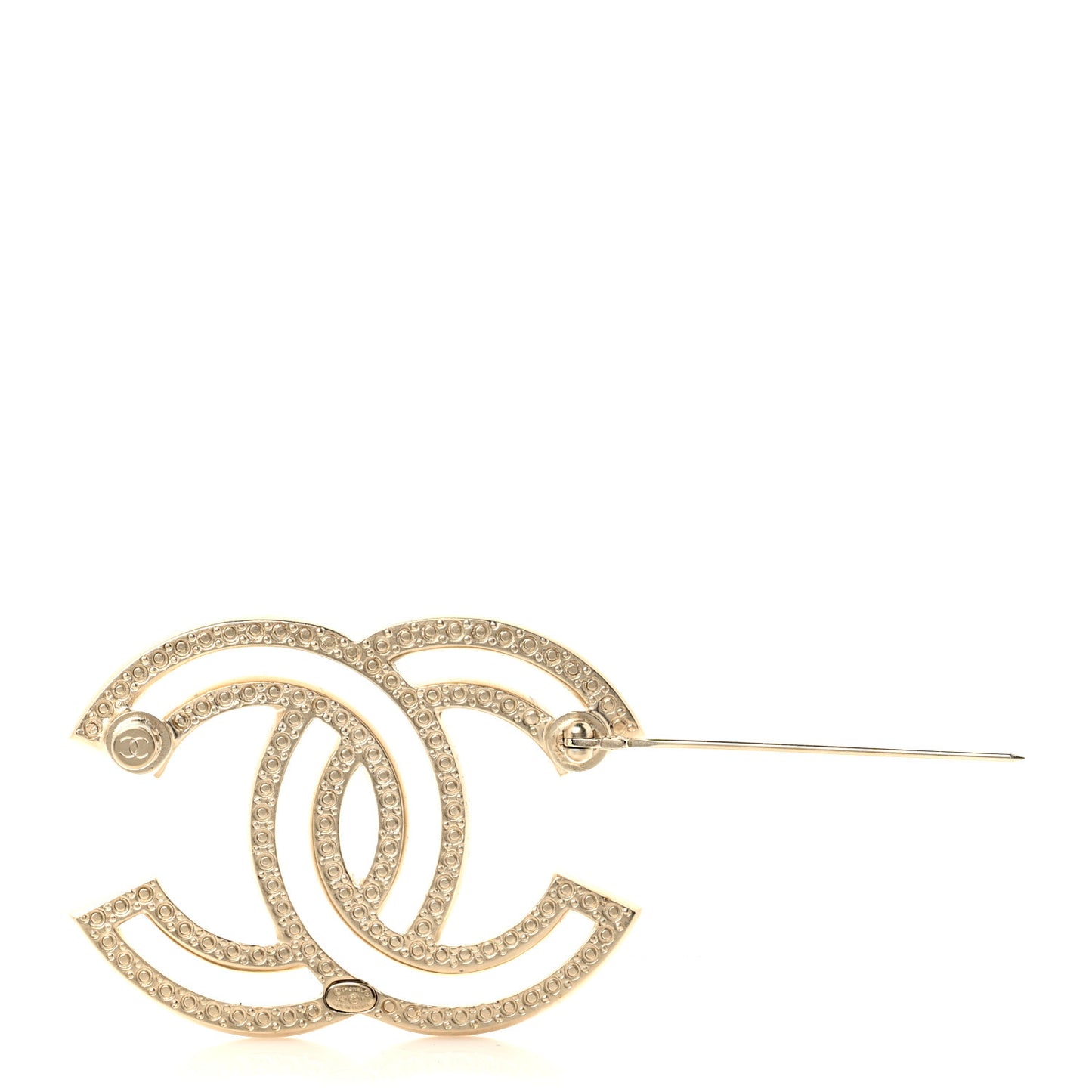 Crystal CC Brooch Light Gold