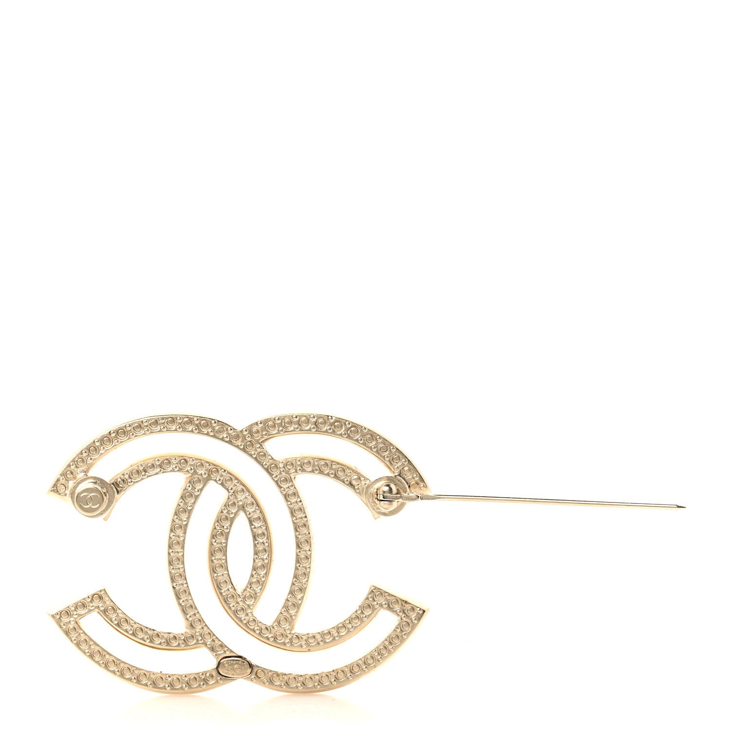 Chanel Crystal CC Brooch Light Gold 3 of 5
