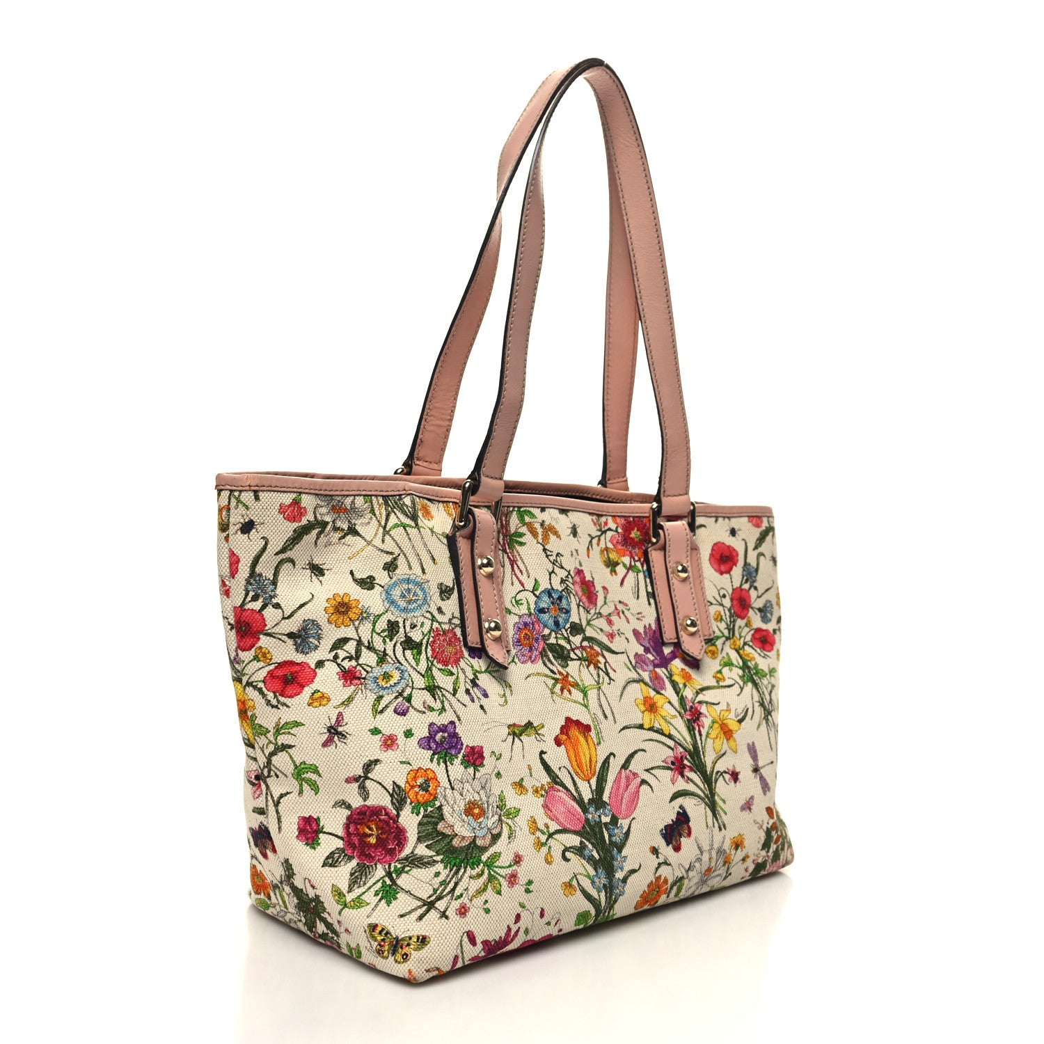 Gucci Canvas Flora Floral Medium Jolicoeur Tote White 3 of 13