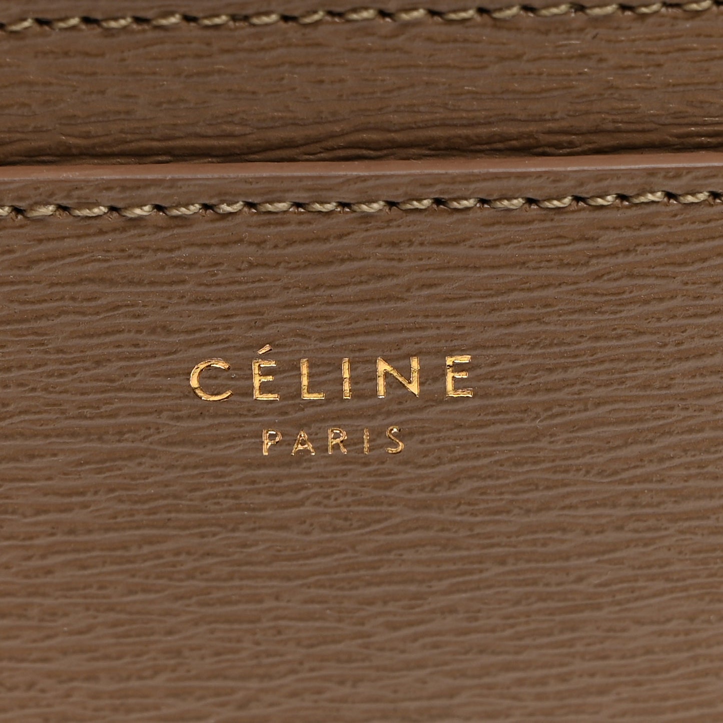 Grained Calfskin Multifunction Card Holder Taupe
